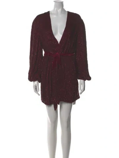 Pre-owned Retroféte V-neck Mini Dress In Purple