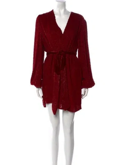 Pre-owned Retroféte V-neck Mini Dress In Red