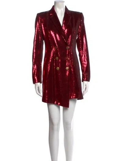 Pre-owned Retroféte V-neck Mini Dress In Red