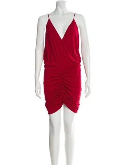 Pre-owned Retroféte V-neck Mini Dress In Red