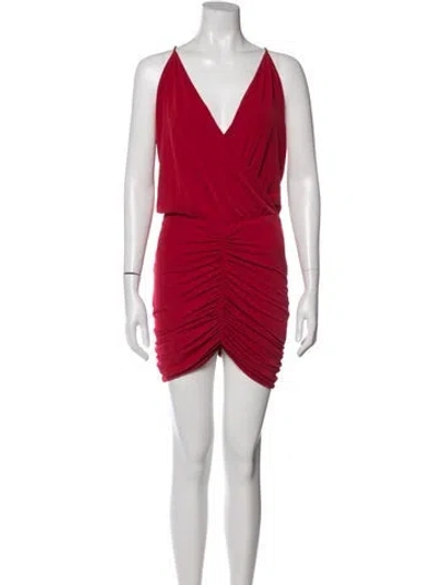Pre-owned Retroféte V-neck Mini Dress In Red