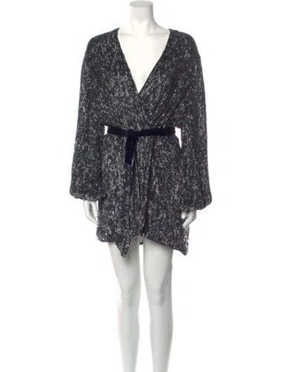 Pre-owned Retroféte V-neck Mini Dress In Silver