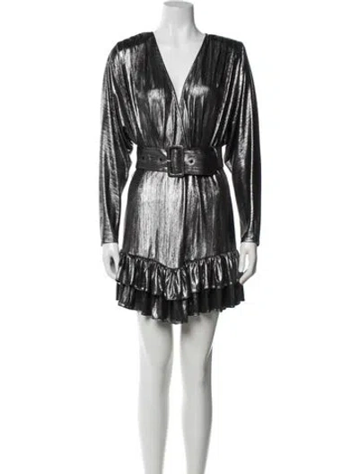 Pre-owned Retroféte V-neck Mini Dress W/ Tags In Black