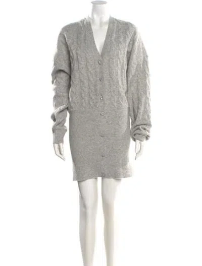 Pre-owned Retroféte V-neck Mini Dress W/ Tags In Gray