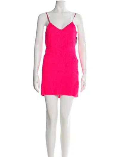 Pre-owned Retroféte V-neck Mini Dress W/ Tags In Pink