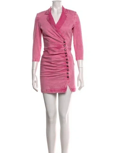 Pre-owned Retroféte V-neck Mini Dress W/ Tags In Pink