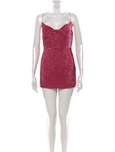 Pre-owned Retroféte V-neck Mini Dress W/ Tags In Pink
