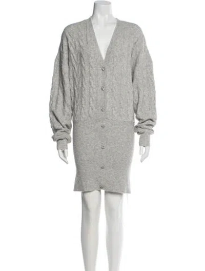 Pre-owned Retroféte V-neck Mini Dress In White