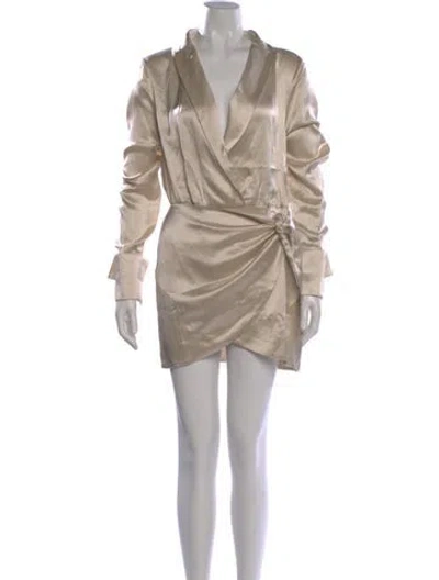 Pre-owned Retroféte V-neck Mini Dress In White