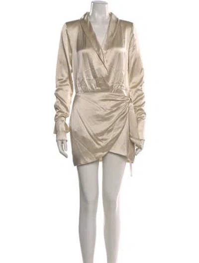 Pre-owned Retroféte V-neck Mini Dress In White