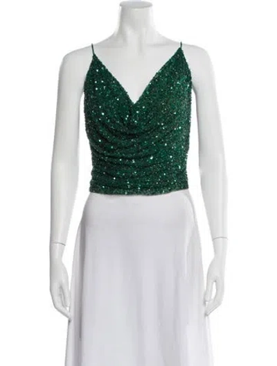 Pre-owned Retroféte V-neck Sleeveless Crop Top In Neutral
