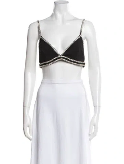 Pre-owned Retroféte V-neck Sleeveless Crop Top In Neutral