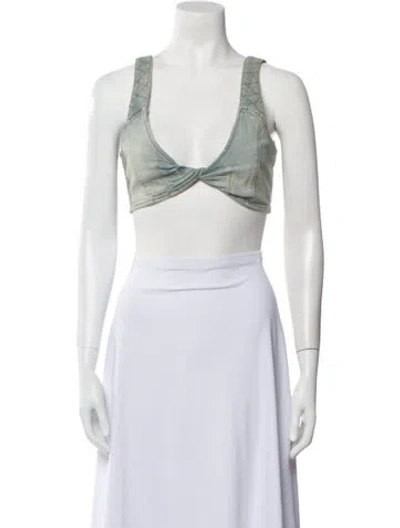 Pre-owned Retroféte V-neck Sleeveless Crop Top W/ Tags In Multi