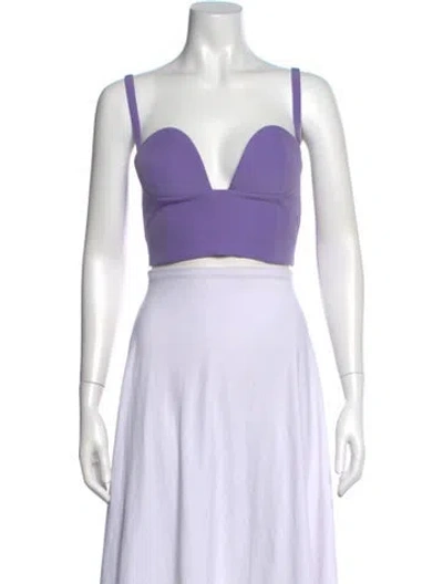 Pre-owned Retroféte V-neck Sleeveless Crop Top W/ Tags In Purple