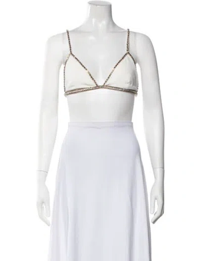 Pre-owned Retroféte V-neck Sleeveless Sports Bra In Purple