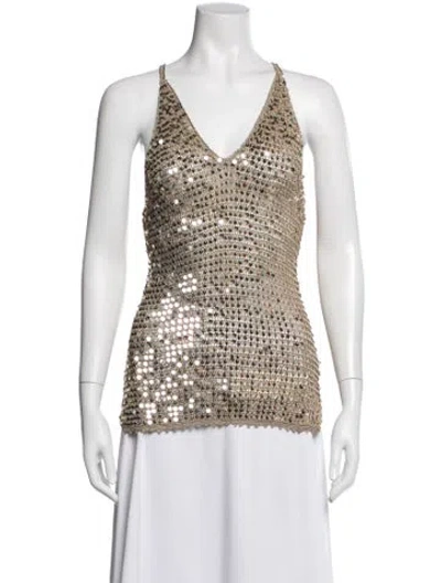 Pre-owned Retroféte V-neck Sleeveless Top In Multi