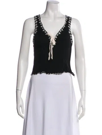 Pre-owned Retroféte V-neck Sleeveless Top In Purple