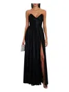 Retroféte Waldorf Pleated Split-leg Maxi Dress In Black
