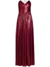 Retroféte Waldorf Maxi Strapless Dress In Coffe Bean In Red