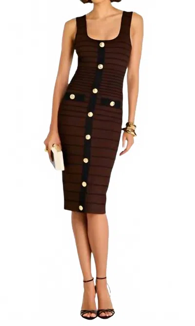 Retroféte Weyla Midi Dress In Metallic Earth/black In Multi