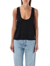 Retroféte 'whitney' Black Top With Wide Neckline And Perforated Pattern