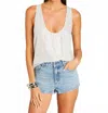 Retroféte Whitney Embellished Top In White In White