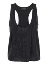 Retroféte 'whitney' Black Top With Wide Neckline And Perforated Pattern In Black
