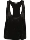 Retroféte 'whitney' Black Top With Wide Neckline And Perforated Pattern In Black