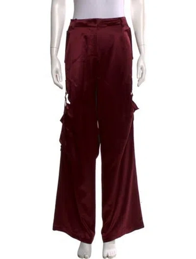 Pre-owned Retroféte Wide Leg Pants In Burgundy