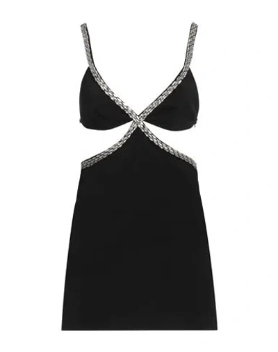 RETROFÉTE RETROFÊTE WOMAN MINI DRESS BLACK SIZE M POLYESTER
