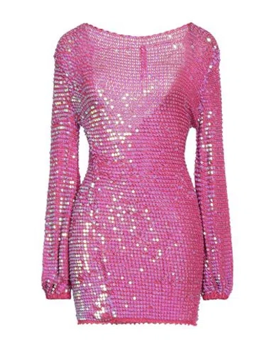 Retroféte Retrofête Woman Mini Dress Fuchsia Size M/l Viscose In Pink