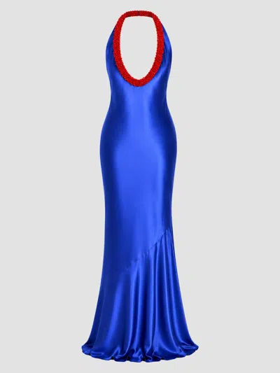 Retroféte Women's Aireliene Embroidered Maxi Dress In Blue