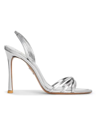 Retroféte Women's Anabel 105mm Leather Slingback Sandals In Silver