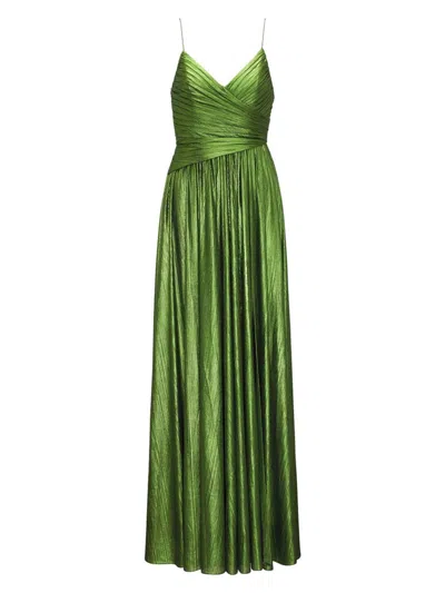 Retroféte Doss Metallic Cocktail Dress In Green