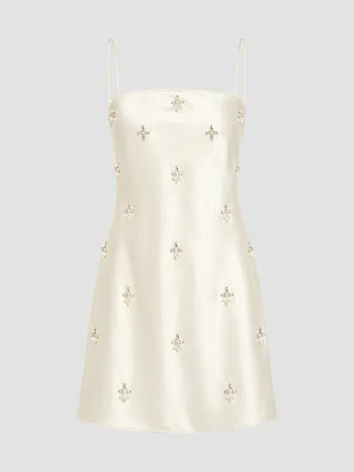 Retroféte Women's Dotty Embellished Satin Mini Dress In White