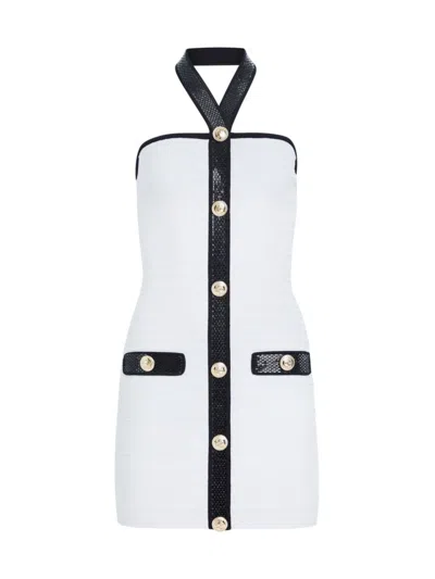 Retroféte Harper Knitted Minidress In White Black