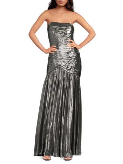 Retroféte Women's Josie Strapless Ruched Maxi Dress In Gray