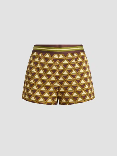 Retroféte Women's Kourt Printed Satin Shorts In Green