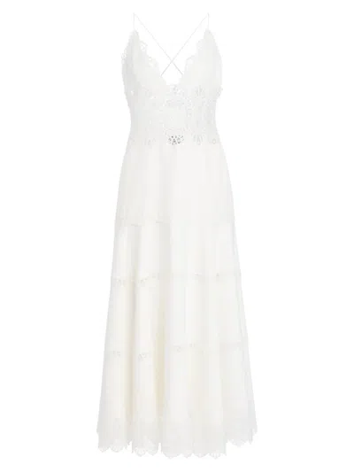 Retroféte Women's Leilani Tiered Lace Midi-dress In White