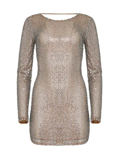 Retroféte Malaya Dress In Silver Tannin