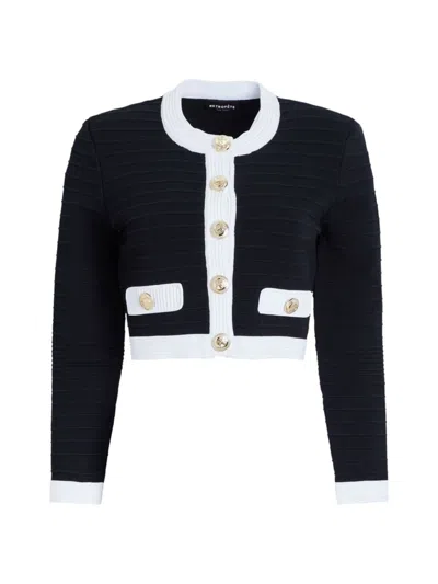 Retroféte Moore Cropped Cardigan In Black & White