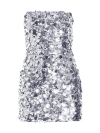 Retroféte Nolia Sequin-embellished Strapless Mini Dress In Silver