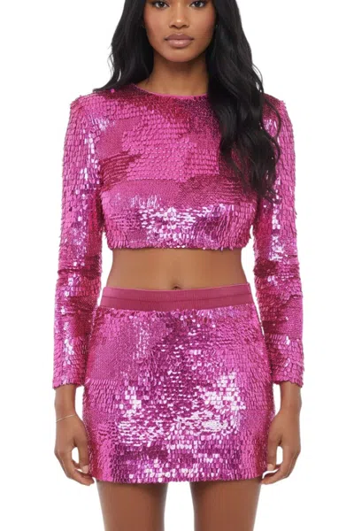 Retroféte Women Pink Embellished Crew Neck Top