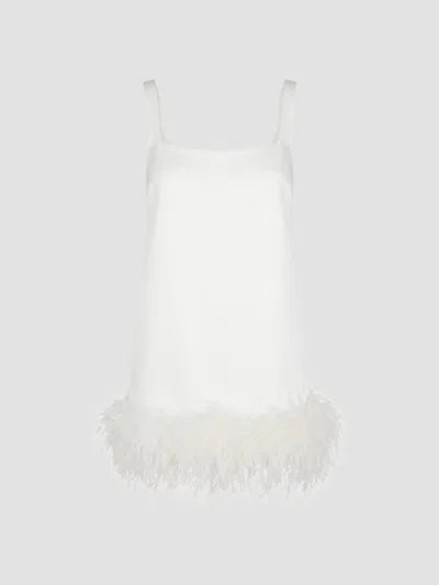 Retroféte Women's Ragna Feather-trim Mini Dress In White