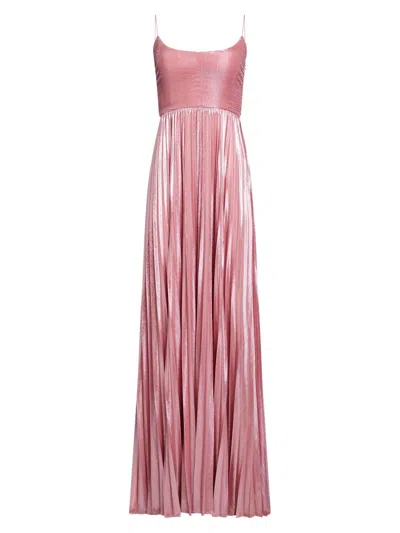 Retroféte Women's Rhosyn Pleated Gown In Pink