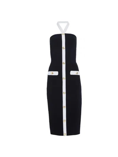 Retroféte Sloane Bandage Knit Dress In Black White