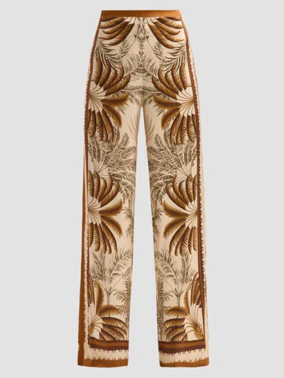 Retroféte Sunny Palm-print Palazzo Pants In Nude