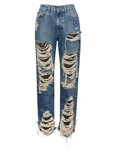 Retroféte Women's Super Distressed Maggie Jeans In Worn Vintage Blue