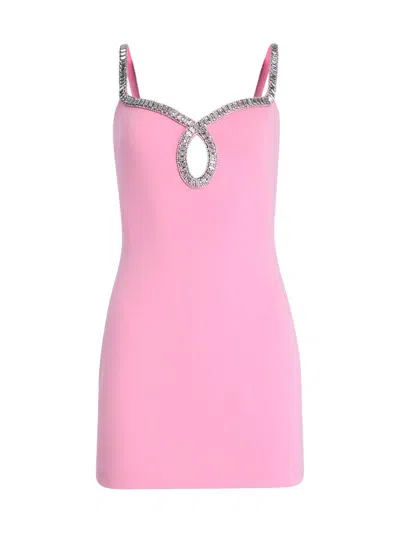 Retroféte Crystal-embellished Cutout Mini Dress In Pink