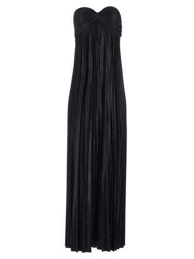 Retroféte Women's Zoa Metallic Pleated Strapless Gown In Black